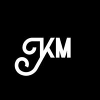 diseño de logotipo de letra km sobre fondo negro. concepto de logotipo de letra de iniciales creativas km. diseño de letras km. km diseño de letras blancas sobre fondo negro. km, logotipo de km vector