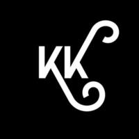 KK letter logo design on black background. KK creative initials letter logo concept. kk letter design. KK white letter design on black background. K K, k k logo vector