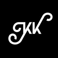 KK letter logo design on black background. KK creative initials letter logo concept. kk letter design. KK white letter design on black background. K K, k k logo vector