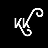 KK letter logo design on black background. KK creative initials letter logo concept. kk letter design. KK white letter design on black background. K K, k k logo vector