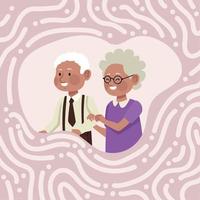 old couple with frame vector