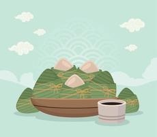 zongzi chinese food vector