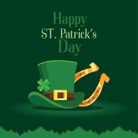 saint patricks tophat and horseshoe vector