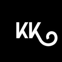 diseño del logotipo de la letra kk sobre fondo negro. concepto de logotipo de letra de iniciales creativas kk. diseño de letras kk. kk diseño de letras blancas sobre fondo negro. kk, logotipo de kk vector