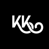 diseño del logotipo de la letra kk sobre fondo negro. concepto de logotipo de letra de iniciales creativas kk. diseño de letras kk. kk diseño de letras blancas sobre fondo negro. kk, logotipo de kk vector