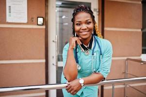 African american female paramedic doctor. photo