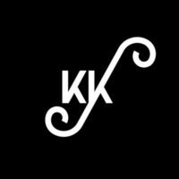 KK letter logo design on black background. KK creative initials letter logo concept. kk letter design. KK white letter design on black background. K K, k k logo vector