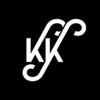 diseño del logotipo de la letra kk sobre fondo negro. concepto de logotipo de letra de iniciales creativas kk. diseño de letras kk. kk diseño de letras blancas sobre fondo negro. kk, logotipo de kk vector