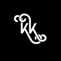 diseño del logotipo de la letra kk sobre fondo negro. concepto de logotipo de letra de iniciales creativas kk. diseño de letras kk. kk diseño de letras blancas sobre fondo negro. kk, logotipo de kk vector