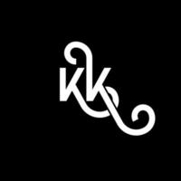 diseño del logotipo de la letra kk sobre fondo negro. concepto de logotipo de letra de iniciales creativas kk. diseño de letras kk. kk diseño de letras blancas sobre fondo negro. kk, logotipo de kk vector