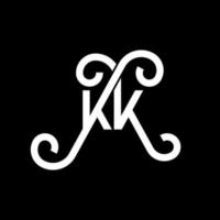 diseño del logotipo de la letra kk sobre fondo negro. concepto de logotipo de letra de iniciales creativas kk. diseño de letras kk. kk diseño de letras blancas sobre fondo negro. kk, logotipo de kk vector