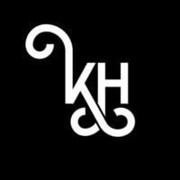 diseño del logotipo de la letra kh sobre fondo negro. concepto de logotipo de letra de iniciales creativas kh. diseño de letras kh. kh diseño de letras blancas sobre fondo negro. kh, logotipo de kh vector