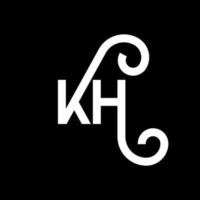 diseño del logotipo de la letra kh sobre fondo negro. concepto de logotipo de letra de iniciales creativas kh. diseño de letras kh. kh diseño de letras blancas sobre fondo negro. kh, logotipo de kh vector