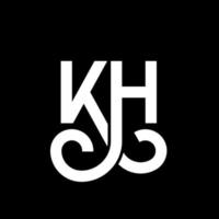 KH letter logo design on black background. KH creative initials letter logo concept. kh letter design. KH white letter design on black background. K H, k h logo vector