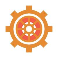 orange gear cog machine vector