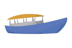 blue yatch with roof vector