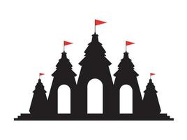 palacio navratri con banderas vector