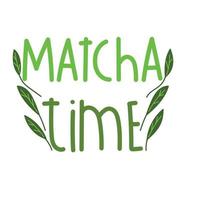 matcha time lettering vector