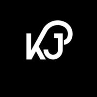 diseño de logotipo de letra kj sobre fondo negro. concepto de logotipo de letra de iniciales creativas kj. diseño de letras kj. kj diseño de letras blancas sobre fondo negro. kj, logotipo de kj vector