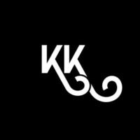 diseño del logotipo de la letra kk sobre fondo negro. concepto de logotipo de letra de iniciales creativas kk. diseño de letras kk. kk diseño de letras blancas sobre fondo negro. kk, logotipo de kk vector