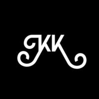 KK letter logo design on black background. KK creative initials letter logo concept. kk letter design. KK white letter design on black background. K K, k k logo vector