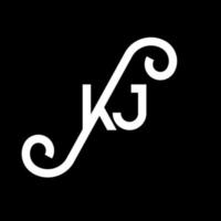 diseño de logotipo de letra kj sobre fondo negro. concepto de logotipo de letra de iniciales creativas kj. diseño de letras kj. kj diseño de letras blancas sobre fondo negro. kj, logotipo de kj vector