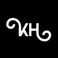 KH letter logo design on black background. KH creative initials letter logo concept. kh letter design. KH white letter design on black background. K H, k h logo vector