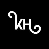 diseño del logotipo de la letra kh sobre fondo negro. concepto de logotipo de letra de iniciales creativas kh. diseño de letras kh. kh diseño de letras blancas sobre fondo negro. kh, logotipo de kh vector