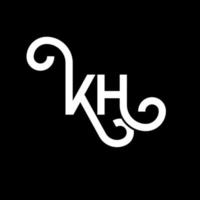 diseño del logotipo de la letra kh sobre fondo negro. concepto de logotipo de letra de iniciales creativas kh. diseño de letras kh. kh diseño de letras blancas sobre fondo negro. kh, logotipo de kh vector