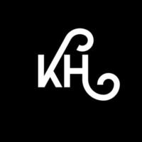 KH letter logo design on black background. KH creative initials letter logo concept. kh letter design. KH white letter design on black background. K H, k h logo vector