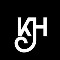 diseño del logotipo de la letra kh sobre fondo negro. concepto de logotipo de letra de iniciales creativas kh. diseño de letras kh. kh diseño de letras blancas sobre fondo negro. kh, logotipo de kh vector