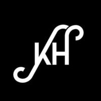 KH letter logo design on black background. KH creative initials letter logo concept. kh letter design. KH white letter design on black background. K H, k h logo vector