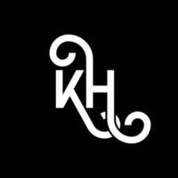 diseño del logotipo de la letra kh sobre fondo negro. concepto de logotipo de letra de iniciales creativas kh. diseño de letras kh. kh diseño de letras blancas sobre fondo negro. kh, logotipo de kh vector