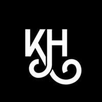 KH letter logo design on black background. KH creative initials letter logo concept. kh letter design. KH white letter design on black background. K H, k h logo vector