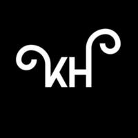 diseño del logotipo de la letra kh sobre fondo negro. concepto de logotipo de letra de iniciales creativas kh. diseño de letras kh. kh diseño de letras blancas sobre fondo negro. kh, logotipo de kh vector