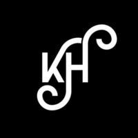 diseño del logotipo de la letra kh sobre fondo negro. concepto de logotipo de letra de iniciales creativas kh. diseño de letras kh. kh diseño de letras blancas sobre fondo negro. kh, logotipo de kh vector