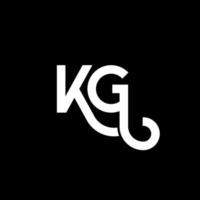 diseño de logotipo de letra kg sobre fondo negro. concepto de logotipo de letra de iniciales creativas kg. diseño de letra kg. kg diseño de letra blanca sobre fondo negro. kg, logotipo de kg vector