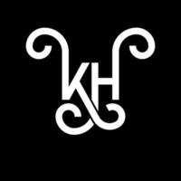 diseño del logotipo de la letra kh sobre fondo negro. concepto de logotipo de letra de iniciales creativas kh. diseño de letras kh. kh diseño de letras blancas sobre fondo negro. kh, logotipo de kh vector