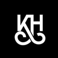 diseño del logotipo de la letra kh sobre fondo negro. concepto de logotipo de letra de iniciales creativas kh. diseño de letras kh. kh diseño de letras blancas sobre fondo negro. kh, logotipo de kh vector