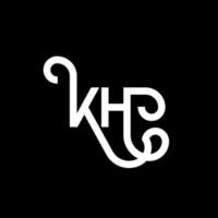 diseño del logotipo de la letra kh sobre fondo negro. concepto de logotipo de letra de iniciales creativas kh. diseño de letras kh. kh diseño de letras blancas sobre fondo negro. kh, logotipo de kh vector