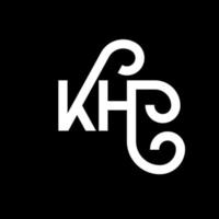 diseño del logotipo de la letra kh sobre fondo negro. concepto de logotipo de letra de iniciales creativas kh. diseño de letras kh. kh diseño de letras blancas sobre fondo negro. kh, logotipo de kh vector