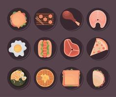 set of food vector