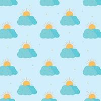 sun and clouds pattern vector