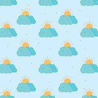 sun and clouds pattern vector