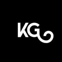 diseño de logotipo de letra kg sobre fondo negro. concepto de logotipo de letra de iniciales creativas kg. diseño de letra kg. kg diseño de letra blanca sobre fondo negro. kg, logotipo de kg vector