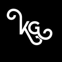 diseño de logotipo de letra kg sobre fondo negro. concepto de logotipo de letra de iniciales creativas kg. diseño de letra kg. kg diseño de letra blanca sobre fondo negro. kg, logotipo de kg vector