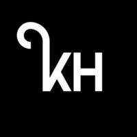 diseño del logotipo de la letra kh sobre fondo negro. concepto de logotipo de letra de iniciales creativas kh. diseño de letras kh. kh diseño de letras blancas sobre fondo negro. kh, logotipo de kh vector