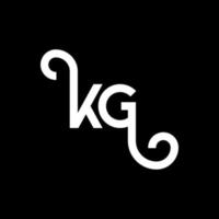 diseño de logotipo de letra kg sobre fondo negro. concepto de logotipo de letra de iniciales creativas kg. diseño de letra kg. kg diseño de letra blanca sobre fondo negro. kg, logotipo de kg vector