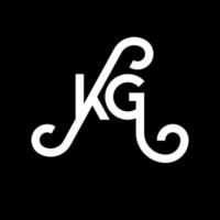 diseño de logotipo de letra kg sobre fondo negro. concepto de logotipo de letra de iniciales creativas kg. diseño de letra kg. kg diseño de letra blanca sobre fondo negro. kg, logotipo de kg vector