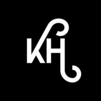 diseño del logotipo de la letra kh sobre fondo negro. concepto de logotipo de letra de iniciales creativas kh. diseño de letras kh. kh diseño de letras blancas sobre fondo negro. kh, logotipo de kh vector